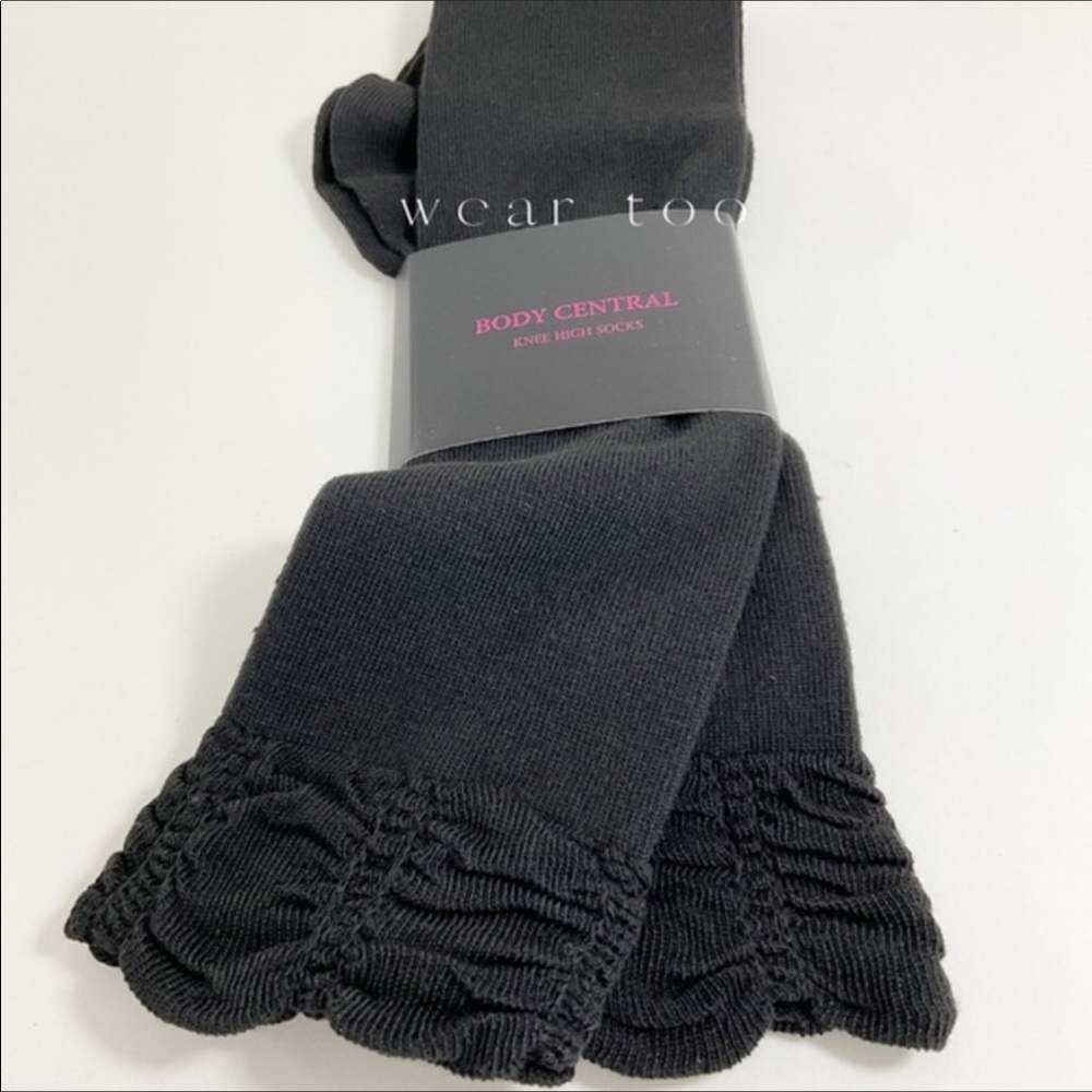Body Central Black Knee High Socks
